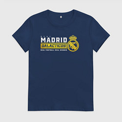 Футболка хлопковая женская Real Madrid galacticos, цвет: тёмно-синий