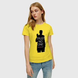 Футболка хлопковая женская X files - курильщик, цвет: желтый — фото 2