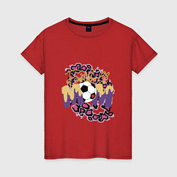 Футболка хлопковая женская Мама футболиста, цвет: красный