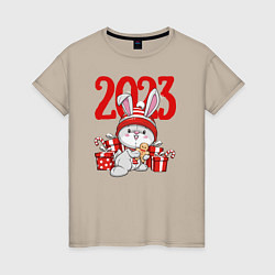 Женская футболка Зайка в подарках 2023