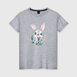 Женская футболка Кролик в цветах