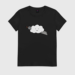 Футболка хлопковая женская Cloud Strife, цвет: черный