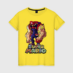 Футболка хлопковая женская Cупер Марио, цвет: желтый