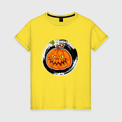 Женская футболка Мультяшная злая тыква Хэллоуин