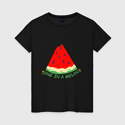 Футболка хлопковая женская One in a melon, цвет: черный