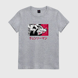 Футболка хлопковая женская Аки Хаякава и лис, цвет: меланж