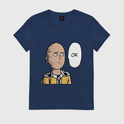 Футболка хлопковая женская Saitama - OK, цвет: тёмно-синий