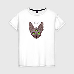 Женская футболка Просветленный трехглазый кот