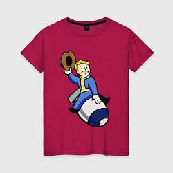 Футболка хлопковая женская Vault boy - bomb rider, цвет: маджента