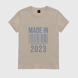 Футболка хлопковая женская Made in 2023, цвет: миндальный