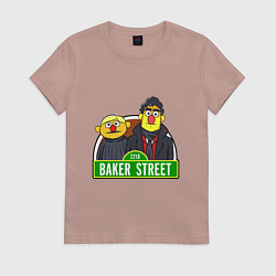 Футболка хлопковая женская Baker street, цвет: пыльно-розовый