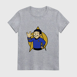 Футболка хлопковая женская Spoke - vault boy, цвет: меланж