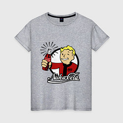 Футболка хлопковая женская Vault boy - nuka cola, цвет: меланж