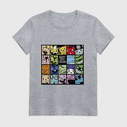 Футболка хлопковая женская All happy three friends, цвет: меланж