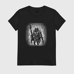 Футболка хлопковая женская Heavy metal monster, цвет: черный