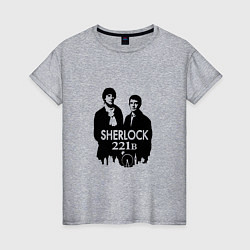 Футболка хлопковая женская Sherlock 221B, цвет: меланж