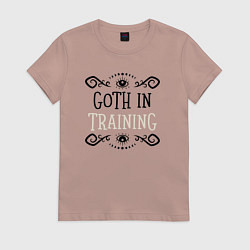 Футболка хлопковая женская Гот на обучении, цвет: пыльно-розовый