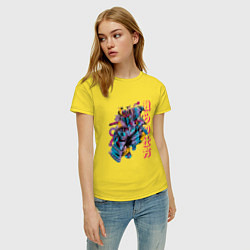 Футболка хлопковая женская Сай-фай самурай, цвет: желтый — фото 2