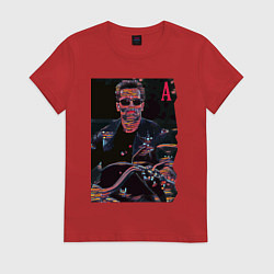 Футболка хлопковая женская Arnold Schwarzenegger - movie star, цвет: красный