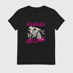 Футболка хлопковая женская Johnny Thunders and The Heartbreakers панк рок гру, цвет: черный