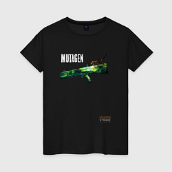 Футболка хлопковая женская MUTAGEN, цвет: черный