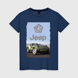 Футболка хлопковая женская Chrysler Jeep - concept, цвет: тёмно-синий