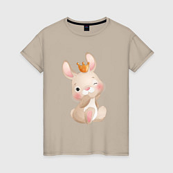 Женская футболка Милый зайка с короной