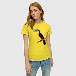 Футболка хлопковая женская Белогрудый тукан, цвет: желтый — фото 2