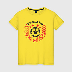 Футболка хлопковая женская England wings, цвет: желтый
