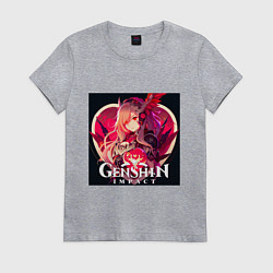 Футболка хлопковая женская Геншин Импакт, любимым, цвет: меланж