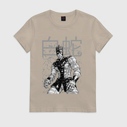 Футболка хлопковая женская Whitesnake - stand of Enrico Pucci - Jojo - part 6, цвет: миндальный