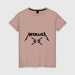 Футболка хлопковая женская Metallica, цвет: пыльно-розовый