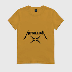 Футболка хлопковая женская Metallica, цвет: горчичный