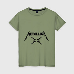 Футболка хлопковая женская Metallica, цвет: авокадо