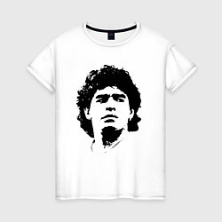 Футболка хлопковая женская Face Maradona, цвет: белый