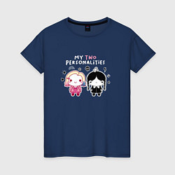 Футболка хлопковая женская Nevermore Уэнздей и Энид Синклер, цвет: тёмно-синий