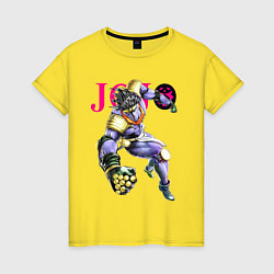 Футболка хлопковая женская Star Platinum stand of Jotaro Kujo - Jojo, цвет: желтый