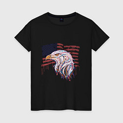 Футболка хлопковая женская American eagle, цвет: черный