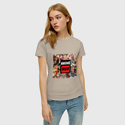 Футболка хлопковая женская AnimeHub, цвет: миндальный — фото 2