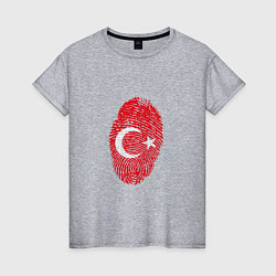 Футболка хлопковая женская Отпечаток Турции, цвет: меланж