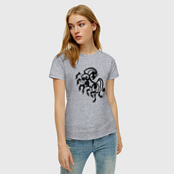 Футболка хлопковая женская Слейпнир конь бога Одина, цвет: меланж — фото 2