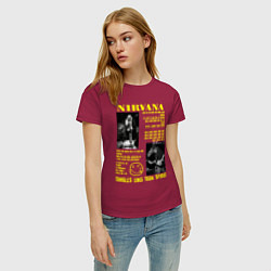 Футболка хлопковая женская Nirvana SLTS, цвет: маджента — фото 2