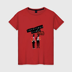Футболка хлопковая женская Twenty one pilots emotional roadshow, цвет: красный