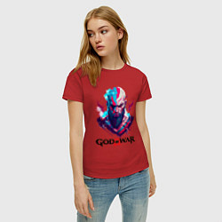 Футболка хлопковая женская God of War, Kratos, цвет: красный — фото 2