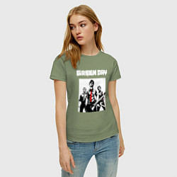 Футболка хлопковая женская Greed Day rock, цвет: авокадо — фото 2