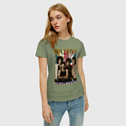 Футболка хлопковая женская Queen винтаж, цвет: авокадо — фото 2