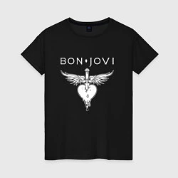 Футболка хлопковая женская Bon Jovi Its My Life, цвет: черный