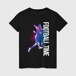 Футболка хлопковая женская Football time Messi, цвет: черный