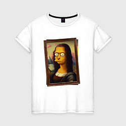 Футболка хлопковая женская Mona Simpson, цвет: белый