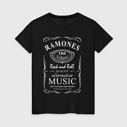 Футболка хлопковая женская Ramones в стиле, цвет: черный